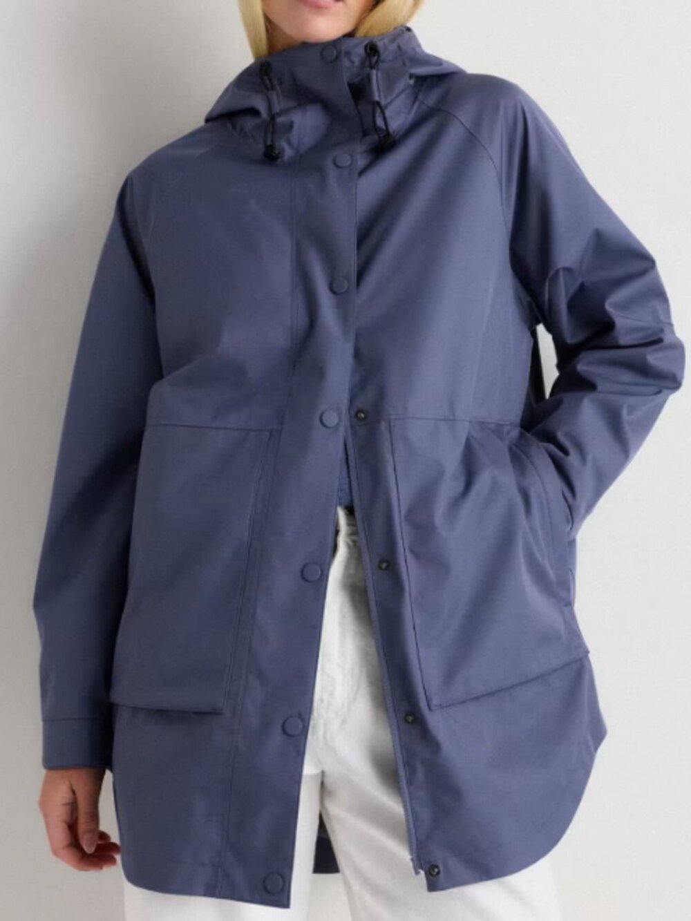 Quince Weather Proof Oversized Rain Jacket Storm Blue XS NWT
